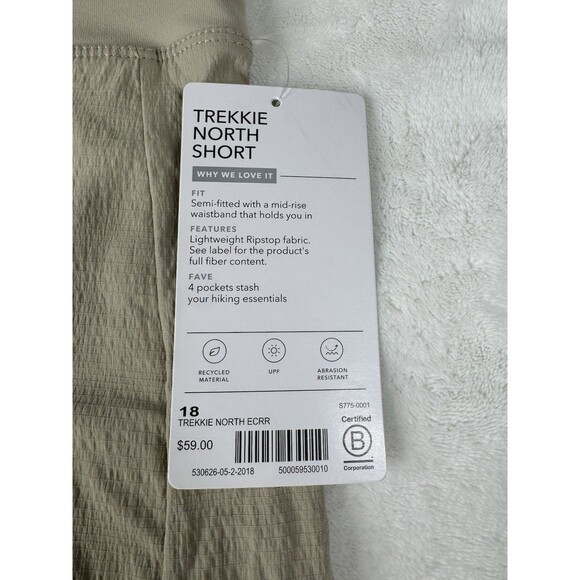 Athleta Shorts Womens 18 Beige Trekkie North High Rise Ripstop Hiking Trails - Picture 7 of 14